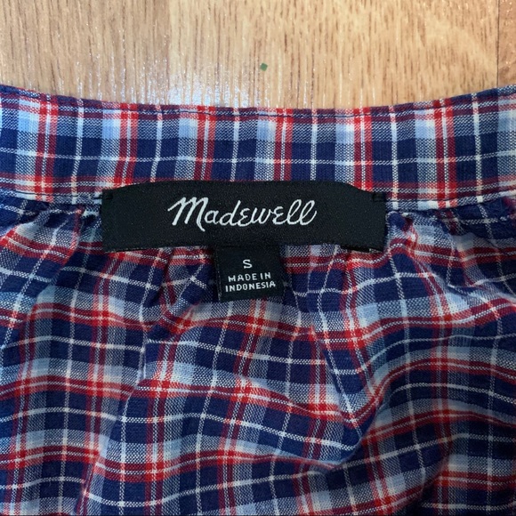 Madewell Tie-Sleeve Popover Top in Whitby Plaid - Picture 7 of 11